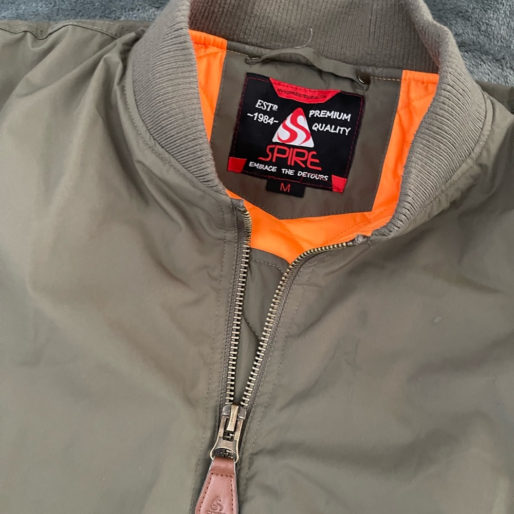 (SPIRE) Men's Oversized Heavyweight MA-1 Bomber Flight Jacket - Picture 4 of 15